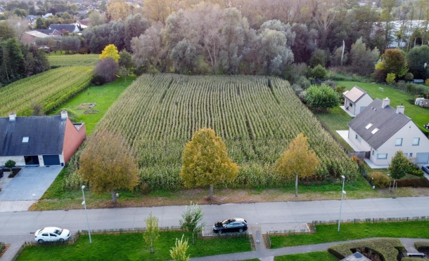 Luchtfoto bouwgrond Processiestraat Olsene