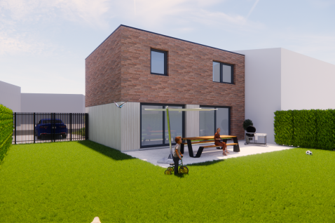Voorbeeldwoning Merellaan achterzijde