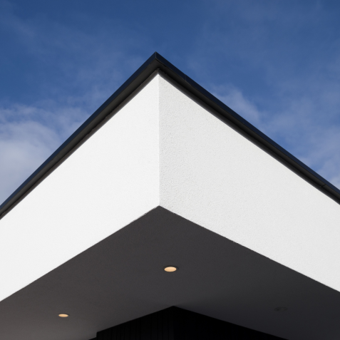 Detailbeeld van overkapping met geïntegreerde verlichting