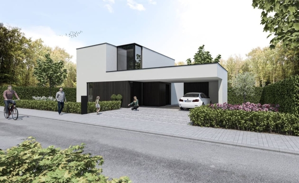 nieuwbouw deerlijk zijaanzicht door bouwteam Wim Beyaert
